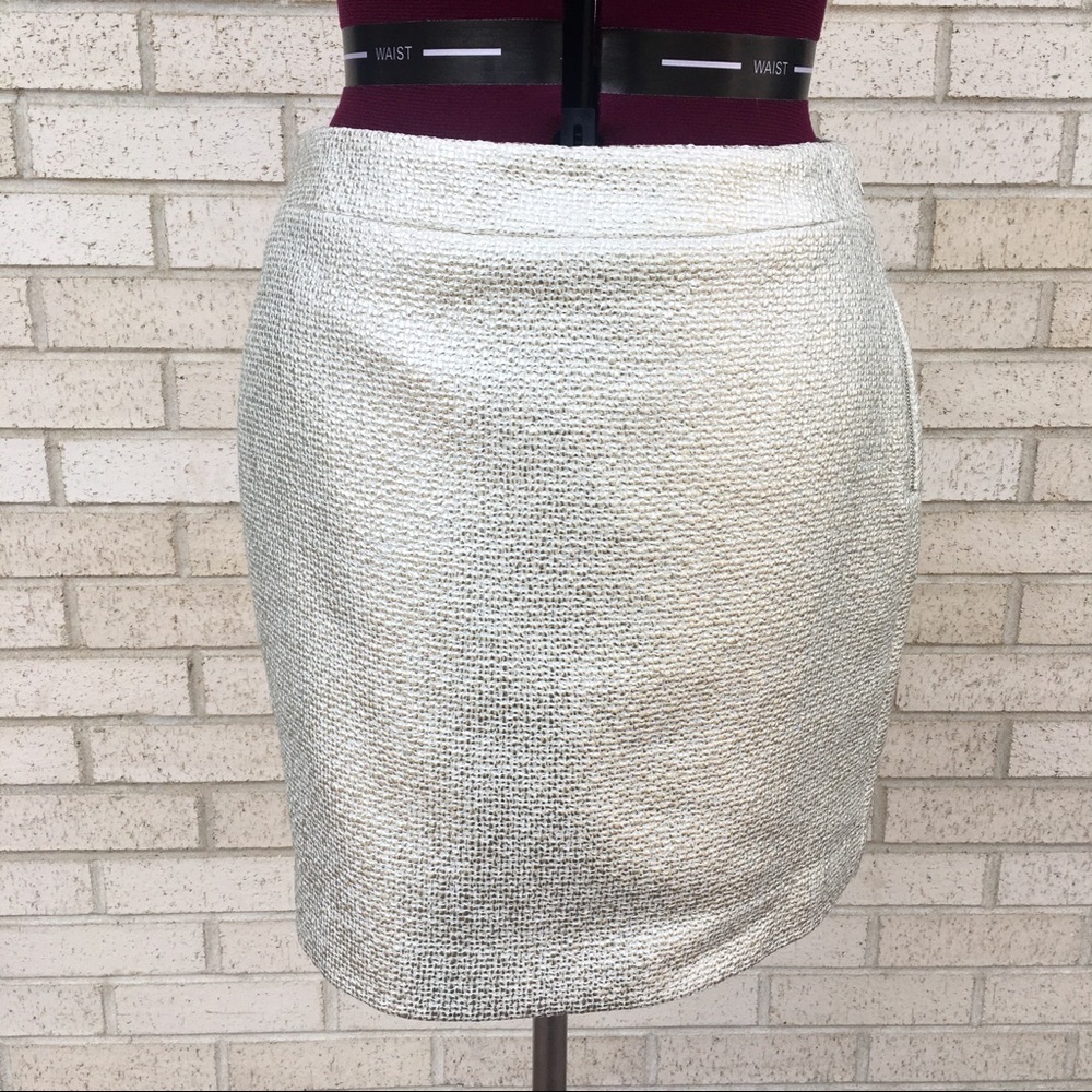 NWT Banana Republic Skirt Metallic Gold Sparkly Party Size 8